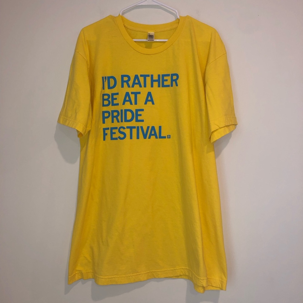 I’d Rather Be At A Pride Festival 2XL Yellow T-shirt